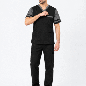 MENS CLASSIC MEDICAL SCRUB NURSING UNIFORM CONTRAST