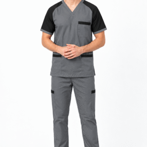 MENS CLASSIC MEDICAL SCRUB NURSING UNIFORM CONTRAST