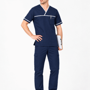 MENS CLASSIC MEDICAL SCRUB NURSING UNIFORM CONTRAST