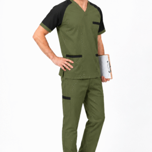 MENS CLASSIC MEDICAL SCRUB NURSING UNIFORM CONTRAST